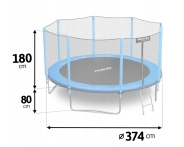 Батут Neo-Sport 374 см із зовнішньою сіткою (NS-12Z181)