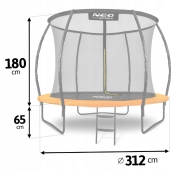 Батут Neo-Sport Premium 312 см із внутрішньою сіткою (NS-10C201)