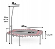 Фітнес батут Neo-Sport 127 см Red-black (1104)