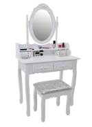 Косметический туалетный столик с табуретом FUNFIT White (2781)