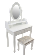 Косметический туалетный столик с табуретом FUNFIT White (2781)