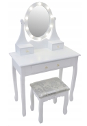 Косметичний туалетний столик з табуретом FUNFIT White LED (2784)