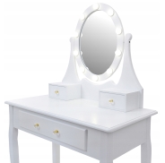 Косметичний туалетний столик з табуретом FUNFIT White LED (2784)