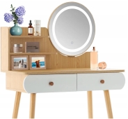 Косметичний туалетний столик FUNFIT White-Brown LED (3913)