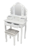 Косметический туалетный столик с табуретом FUNFIT White LED (2783)