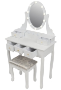 Косметический туалетный столик с табуретом FUNFIT White LED (2785)