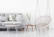 Гойдалка гніздо зі спинкою 80 см плетена TOGO Cream (5902340315866)