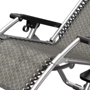 Раскладное кресло шезлонг с подушкой Zero Gravity LEOBRO Серое