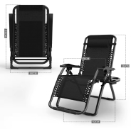 Раскладное кресло шезлонг Zero Gravity LEOBRO Чёрное