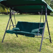 Гойдалка LEOBRO зеленого кольору з подушками на 3 особи