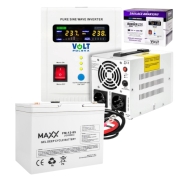 Аварійний комплект Volt Polska SINUS PRO 800 E 12/230V 350/500W + Гелевий акумулятор 4SUN MAXX GEL 85 Ah