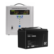 Аварийный комплект Volt Polska SINUS PRO 2000 E 12/230V 1250/2000W + Аккумулятор Green Cell AGM 100Ah 12V