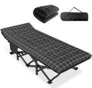 Розкладачка для туризму з потовщеним матрацом LEOBRO (CC-S04-PP)