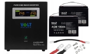 ДБЖ / Інвертор Volt Polska SINUS PRO 2500 W 24/230V 1800/2500W + Акумулятор VOLT AGM 100Ah 2 шт