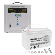 Комплект Volt Polska SINUS PRO 2000E 12/230V 1250/2000W + Акумулятор гелевий 4SUN MAXX GEL 100 Ah