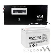 Комплект Volt Polska SINUS PRO 2400W 12/230V 1600/2400W + Акумулятор гелевий 4SUN MAXX GEL 100 Ah
