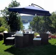 Складна садова парасолька з боковим подовжувачем FUNFIT Синя (3052)