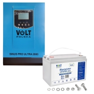 Комплект Volt Polska ULTRA-HV 2000 12/230V 1000/2000W + Аккумулятор Volt Polska LiFePO4 12,8V 100Ah