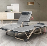 Раскладное кресло-кровать LEOBRO в серую полоску с подушкой