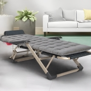 Розкладне крісло ліжко з подушкою LEOBRO Сіре (FCB-S02-PP)