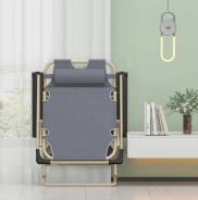 Розкладне крісло ліжко з подушкою LEOBRO Сіре (FCB-S03-PC)