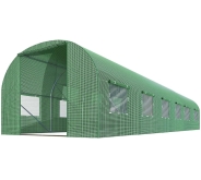Теплица Plonos 18m2 – сквозной проход, окна, прочный каркас 600х300х200 см (Зеленая) (4976-В)