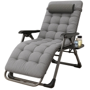 Крісло-шезлонг Zero Gravity LEOBRO з подушкою, складне, сіре (ZGC-S05-PP)