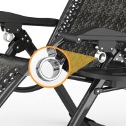 Розкладне крісло шезлонг Zero Gravity LEOBRO Сіре плетене Ротанг (ZGC-S10)