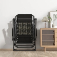 Розкладне крісло шезлонг Zero Gravity LEOBRO Сіре плетене Ротанг (ZGC-S10)