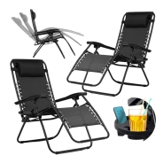 Розкладне крісло шезлонг LEOBRO Zero Gravity Black (LB-ZGC-A1-BLK)