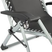 Розкладне крісло шезлонг LEOBRO Zero Gravity Premium Plus Чорне (LB-ZGC-E1-BLK)