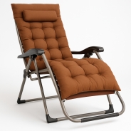 Розкладне крісло шезлонг LEOBRO Zero Gravity Premium Plus Коричневе (LB-ZGC-E1-BRN)