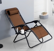 Розкладне крісло шезлонг LEOBRO Zero Gravity Brown (LB-ZGC-A1-BRN)