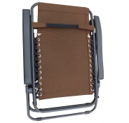 Розкладне крісло шезлонг LEOBRO Zero Gravity Brown (LB-ZGC-A1-BRN)