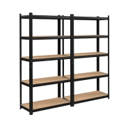 Стелаж LEOBRO Чорний 180 х 180 х 40 см, 175кг/полиця, 5 полиць (LB-R175-BLKX2)