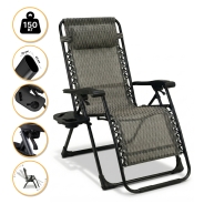 Розкладне крісло шезлонг LEOBRO Zero Gravity Premium Plaid (LB-ZGC-G2-PLD)