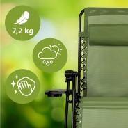 Раскладное кресло шезлонг LEOBRO Zero Gravity Premium Pistachio (LB-ZGC-G2-PST)