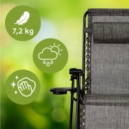 Раскладное кресло шезлонг LEOBRO Zero Gravity Premium Grey (LB-ZGC-G2-GRY)