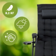 Раскладное кресло шезлонг LEOBRO Zero Gravity Premium Plus Black (LB-ZGC-K2-BLK)