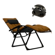 Раскладное кресло шезлонг LEOBRO Zero Gravity Premium Plus Brown (LB-ZGC-K2-BRN)