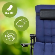 Раскладное кресло шезлонг LEOBRO Zero Gravity Premium Plus Dark Navy Blue (LB-ZGC-K2-DNB)