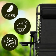 Розкладне крісло шезлонг LEOBRO Zero Gravity Black (LB-ZGC-F1-BLK)