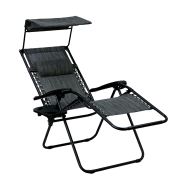 Розкладне крісло шезлонг із козирком LEOBRO Zero Gravity Dark Grey (LB-ZGC-H1-DGR)