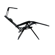 Розкладне крісло шезлонг із козирком LEOBRO Zero Gravity Dark Grey (LB-ZGC-H1-DGR)