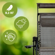 Розкладне крісло шезлонг з козирком LEOBRO Zero Gravity Plaid (LB-ZGC-H1-PLD