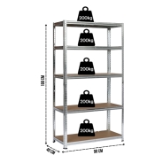 Стелаж LEOBRO Premium 180 х 90 х 40 см, 200кг/полиця, 5 полиць (LB-R106)