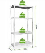Стелаж LEOBRO Premium 150 х 70 х 30 см, 150кг/полиця, 4 полиці (LB-R109)