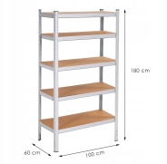 Стелаж LEOBRO Premium 180 х 100 х 60 см, 200кг/полиця, 5 полиць (LB-R108)
