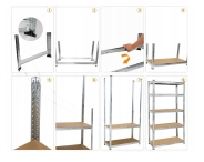 Стелаж LEOBRO Premium 150 х 70 х 30 см, 175кг/полиця, 4 полиці (LB-R111)