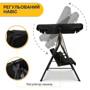 Гойдалка з подушками на 3 особи LEOBRO Black